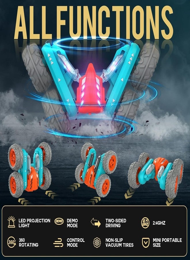 توي شاين سيارة توي شاين للتحكم عن بعد بتقنية الهولوغرام، بتردد 2.4 جيجاهرتز، مزودة بخاصية الدوران 360 درجة على الوجهين، سيارة سباق رباعية الدفع للطرق الوعرة، لعبة حركات بهلوانية للأطفال من الجنسين، مناسبة لأعياد الميلاد - لون أخضر - Image 3